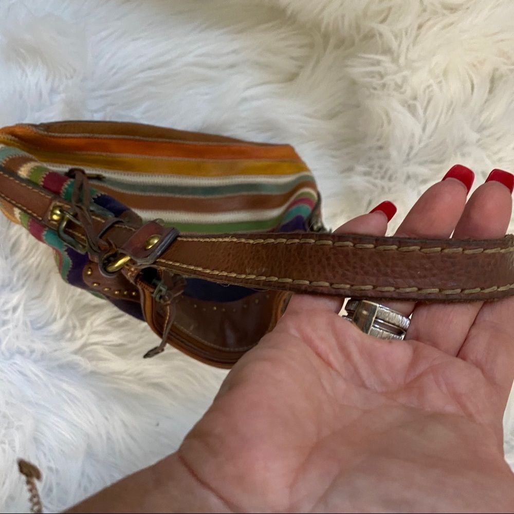 Fossil Patchwork Suede $ Leather Multi Hobo Bag - image 6